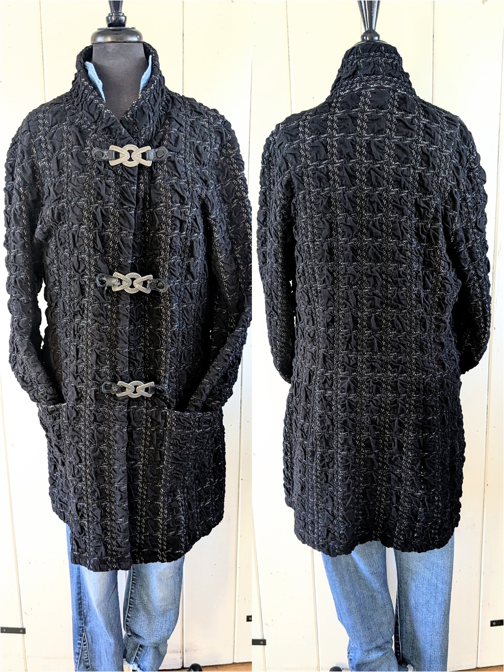 Samuel Dong Vintage Textured Toggle Jacket sz M AS IS